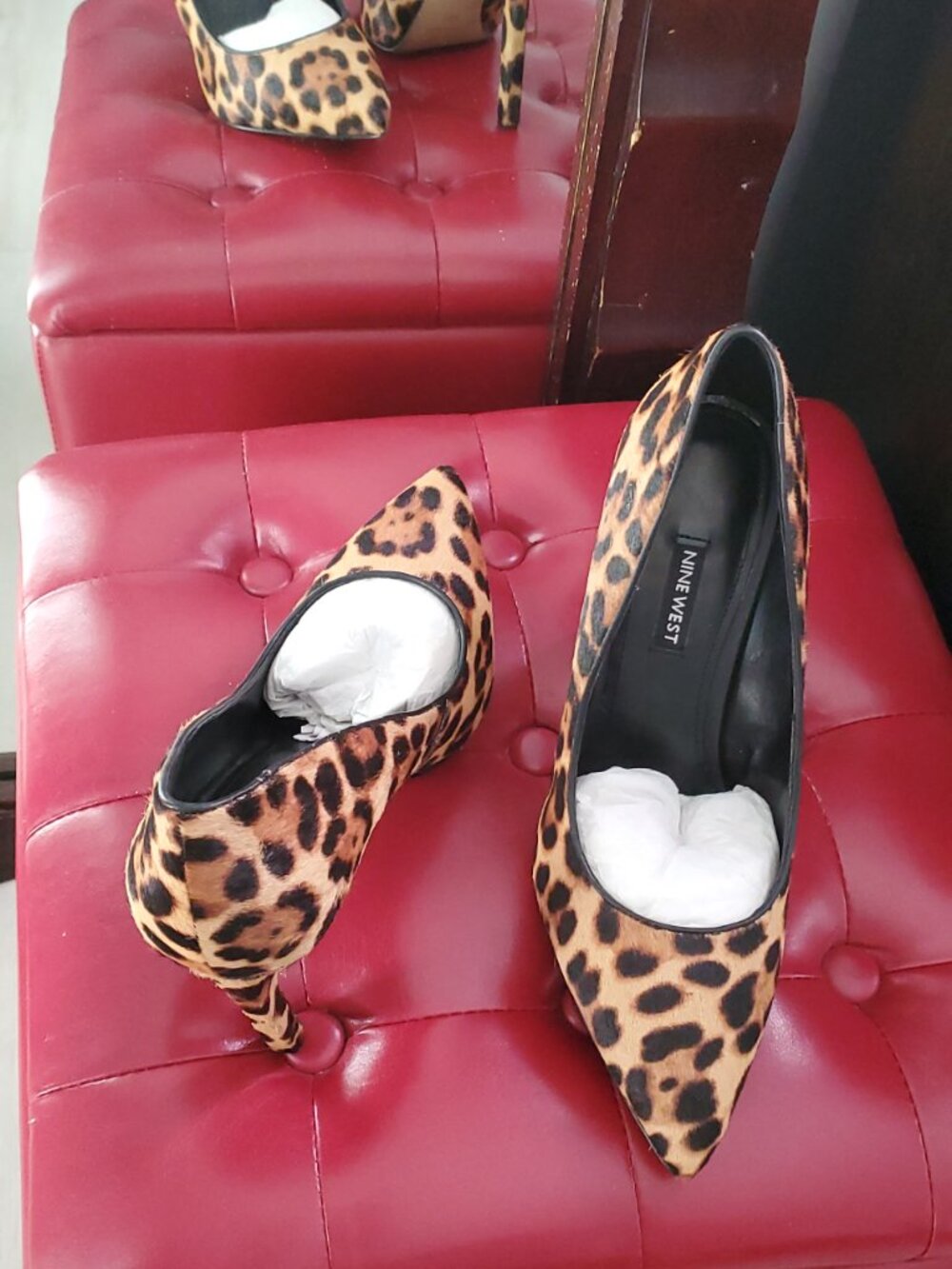 Nine West Leopard Print Pointed-Toe Heels – Size 10M - Picture 7 of 9
